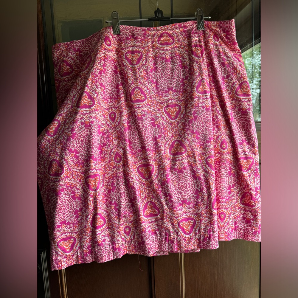 Hot Pink & Orange Mandala Print Lord & Taylor Skirt 18W